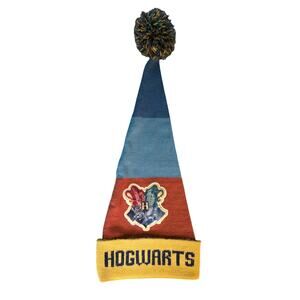 Harry Potter Hogwarts Knit‎ Santa Hat w/ Pom Wizarding World Christmas